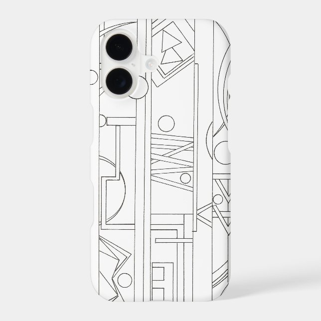 Architect's Dream-Black And White Modern Geometric (Back)