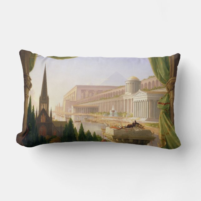 Architect's Dream (by Thomas Cole) Lumbar Pillow (Front)