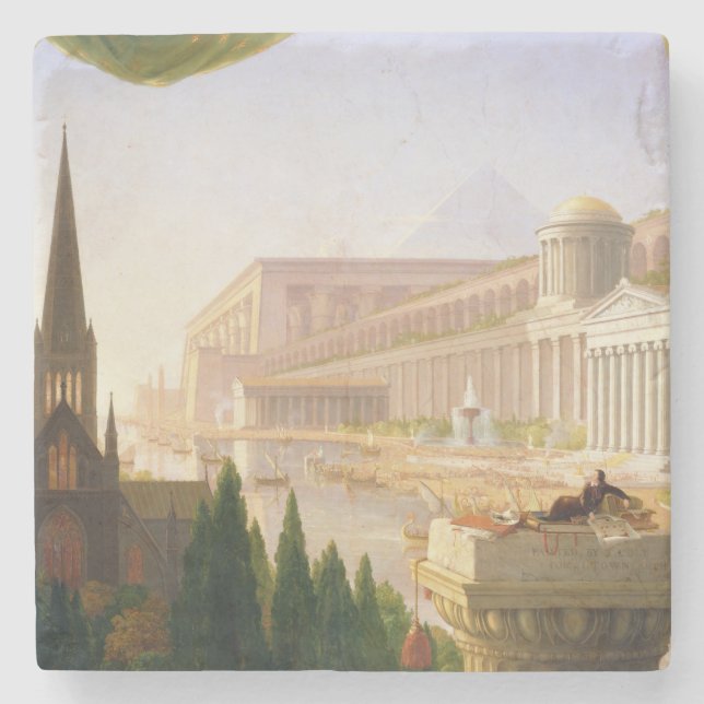 Architect's Dream (by Thomas Cole) Stone Coaster (Front)