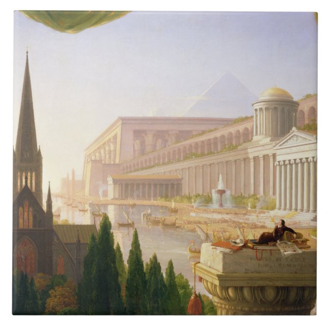 Architect's Dream (by Thomas Cole) Tile (Front)