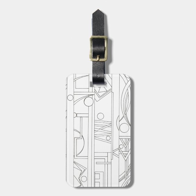 Architect's Dream-Modern Bauhaus Geometric Art Luggage Tag (Front Vertical)