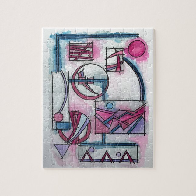 Architect's Dream Three-Modern Bauhaus Geometric Jigsaw Puzzle (Vertical)