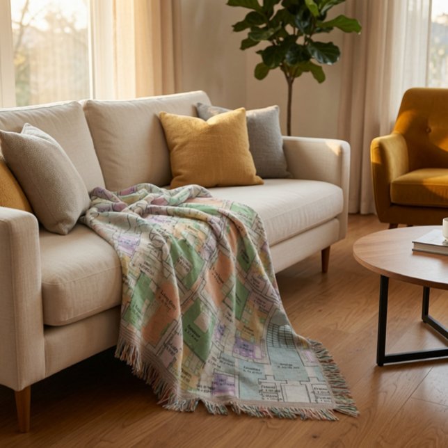 Architectural Blueprint Pattern Throw Blanket (Creator Uploaded)