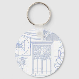 Architectural Blueprints Keychain