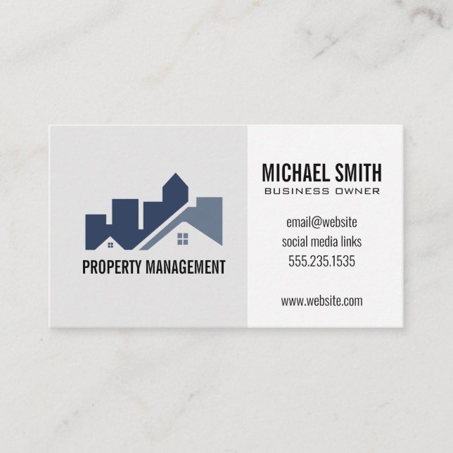 Architectural Construction Real Estate Logo Business Card (Front)