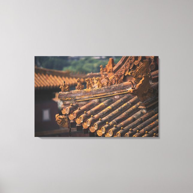 Architectural details in the Forbidden City, Canvas Print (Front)