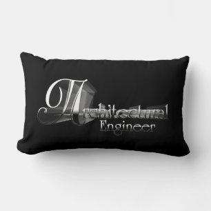 Architectural Engineer Typography Artwork Lumbar Pillow