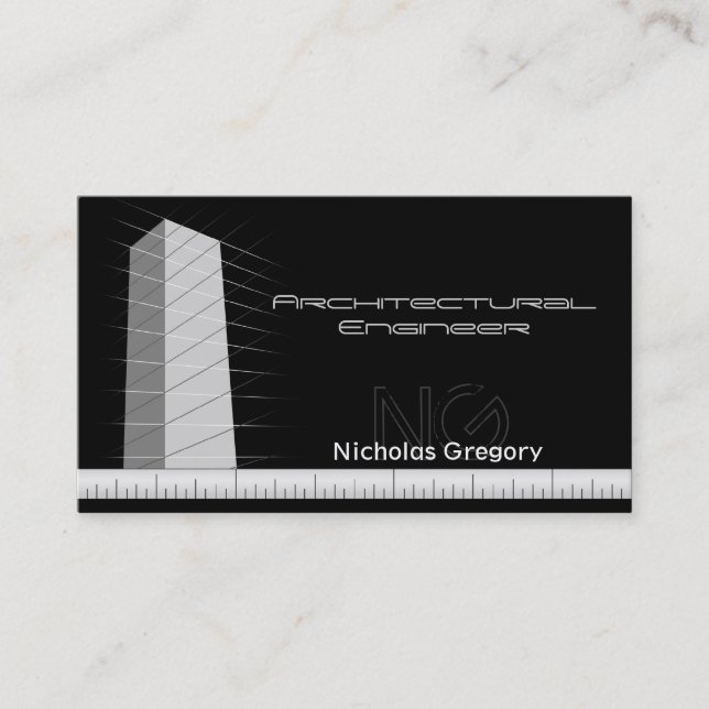 Architectural Engineering Black Business Cards (Front)