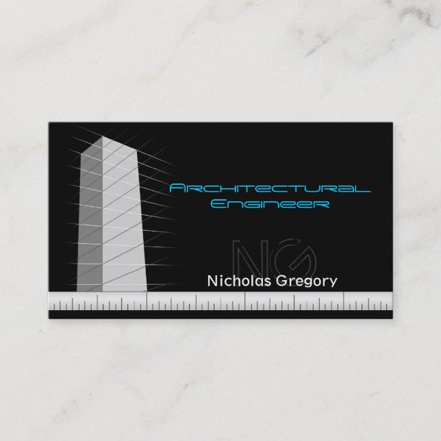 Architectural Engineering Black Business Cards (Front)
