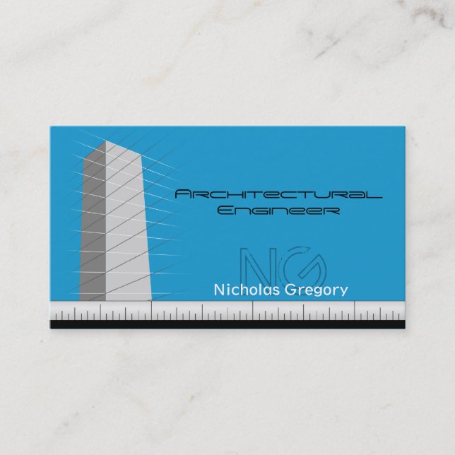Architectural Engineering Blue Business Cards (Front)