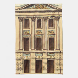 Architectural Facade by Jean Deneufforge Kitchen Towel