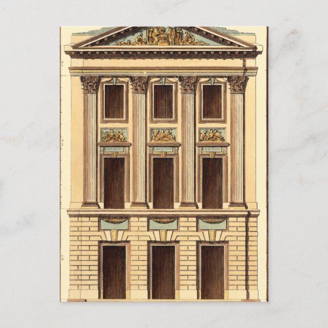 Architectural Facade by Jean Deneufforge Postcard (Front)
