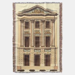 Architectural Facade by Jean Deneufforge Throw Blanket
