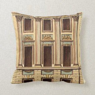 Architectural Facade by Jean Deneufforge Throw Pillow