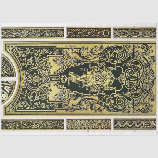Architectural gold and black decoupage paper (Front)