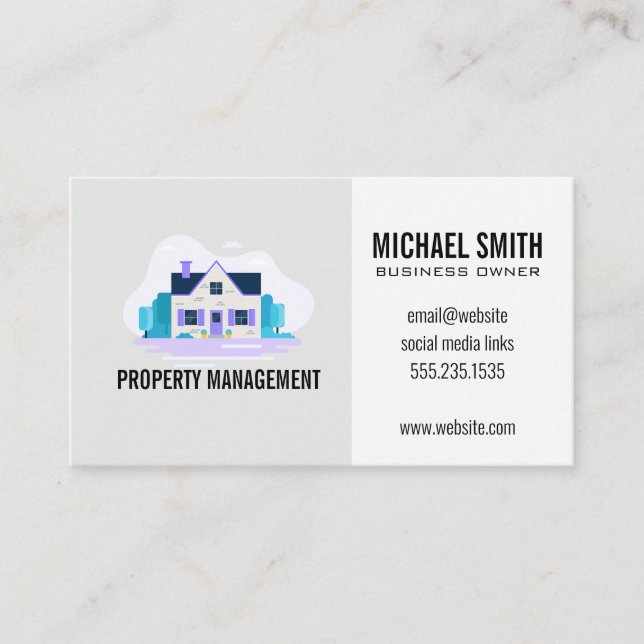 Architectural Home with Garden Business Card (Front)