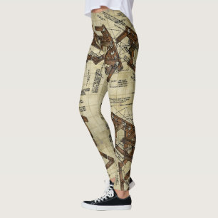 Architectural Illustration w background Leggings
