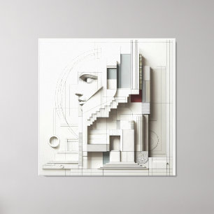 Architectural Labyrinth Profile Canvas Print