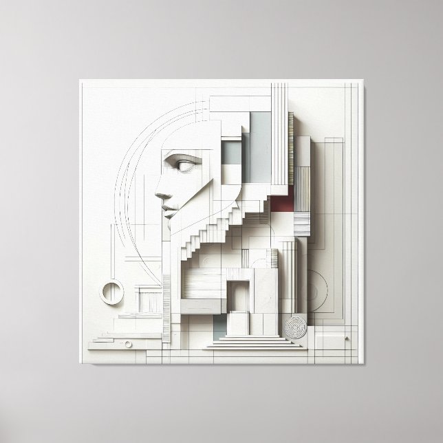 Architectural Labyrinth Profile Canvas Print (Front)
