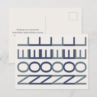 Architectural Line Art | Cobalt Xmas Noel Holiday Postcard