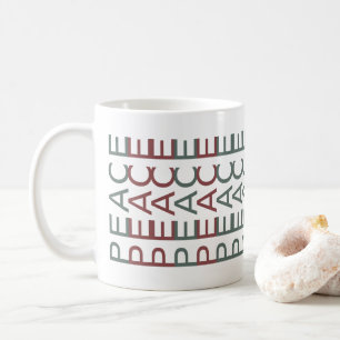 Architectural Line Art Nordic Xmas Peace Coffee Mug