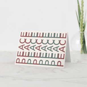 Architectural Line Art Nordic Xmas Peace Holiday Card