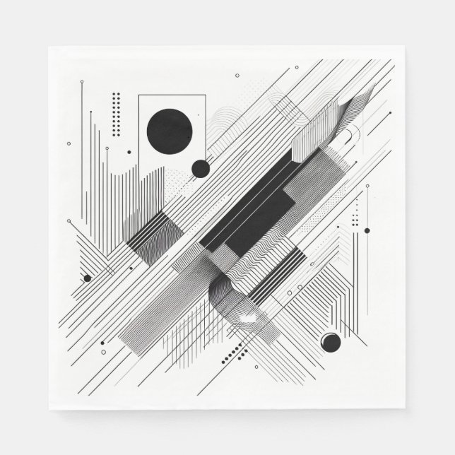 Architectural Line Matrix Napkin (Front)