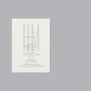 Architectural Monogram Wedding Details Card