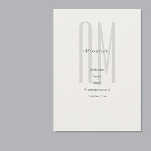 Architectural Monogram Wedding Program Card