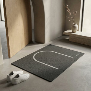Architectural Muted Charcoal Grey Arch Modern Spa Doormat