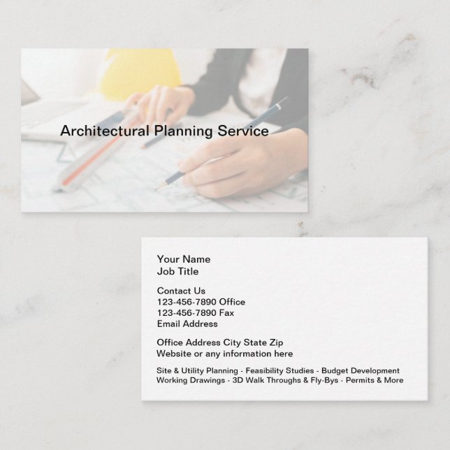 Architectural Planning Custom Business Cards (Front/Back)