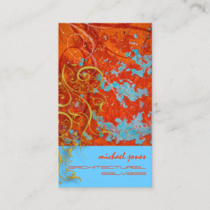 Architectural Salvage/Faux Gold Filigree Swirls Business Card