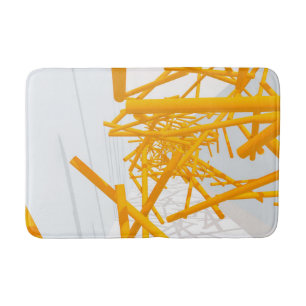 Architectural Space with Bright Geometrical Shape Bath Mat