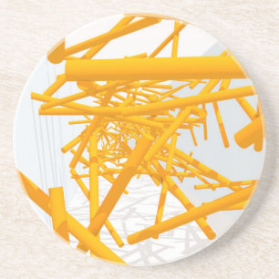 Architectural Space with Bright Geometrical Shape Coaster