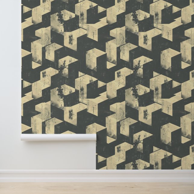 Architectural square 3D house illiusion modern Wallpaper (Application)