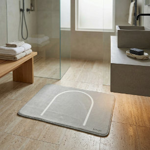 Architectural Stone Grey Arch Japandi Style Modern Bath Mat