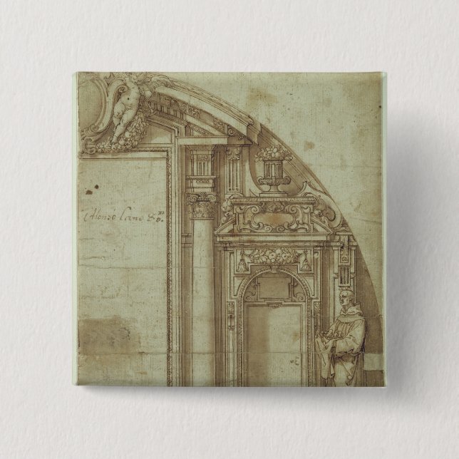 Architectural Study 2 Inch Square Button (Front)