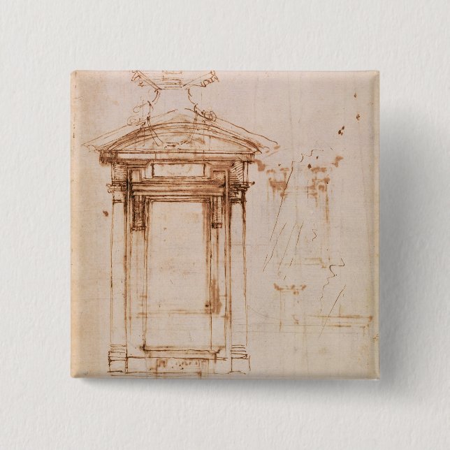 Architectural study 2 inch square button (Front)
