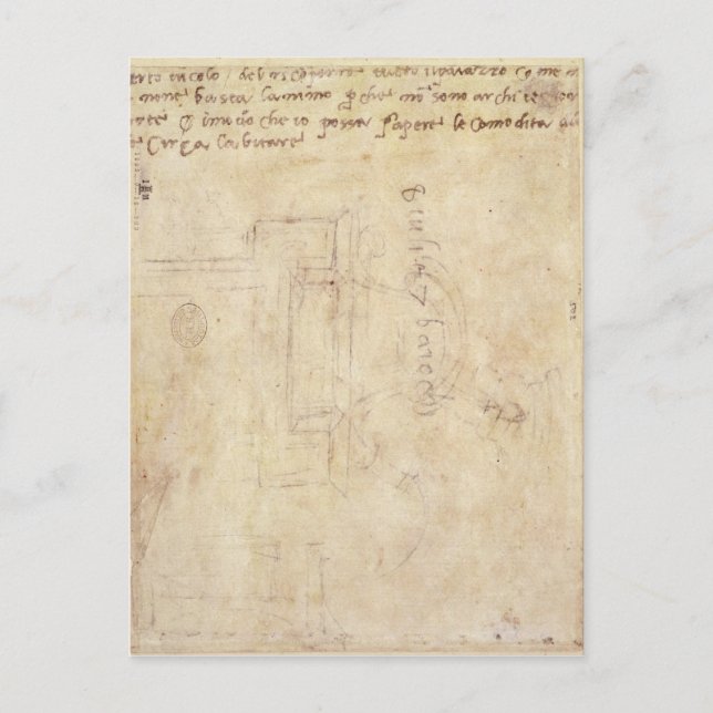 Architectural Study with Notes Postcard (Front)
