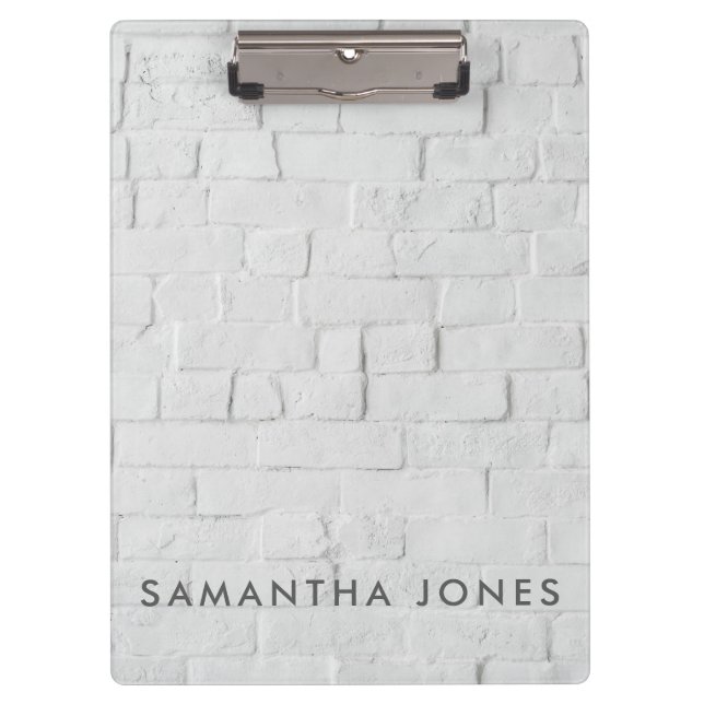 Architectural Texture White brick Clipboard (Front)