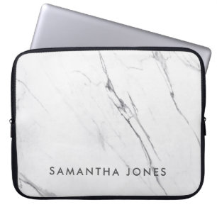Architectural Texture white marble Elegant Laptop Sleeve