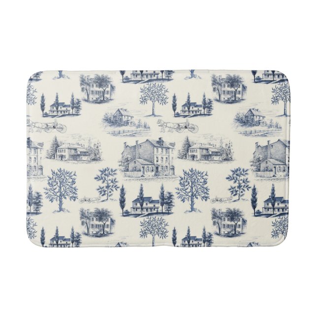 Architectural Toile Bath Mat (Front)