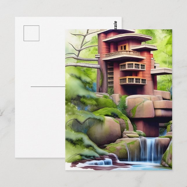 Architectural Tree House Digital Art Postcard (Front/Back)