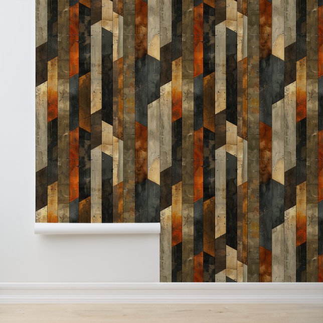 Architectural vertical strict shape vintage style wallpaper (Application)