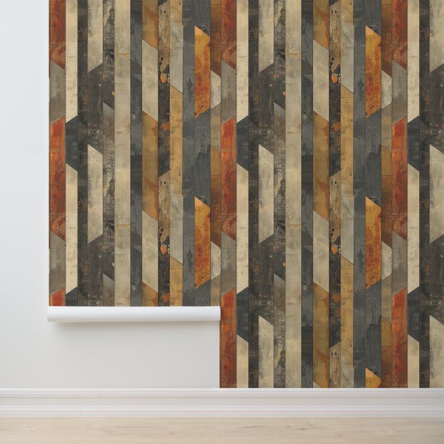 Architectural vertical strict shape vintage style wallpaper (Application)