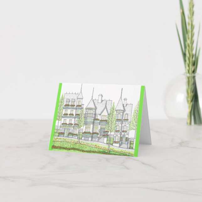 Architectural Victorian Folded Thank You Card (Front)