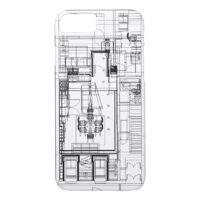 architectural wireframe floor plan Case-Mate iPhone case (Back)