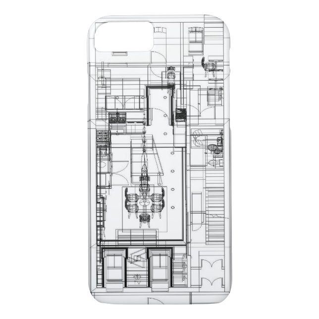 Architectural wireframe phone case (Back)