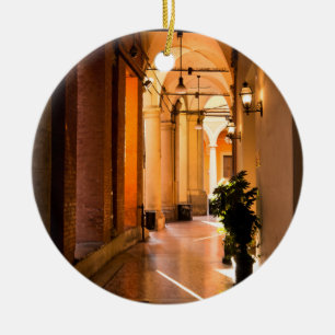 Architecture and Portico in Bologna Italy Ceramic Ornament
