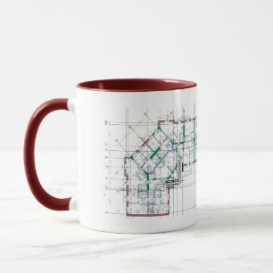 Architecture blueprint gift mug
